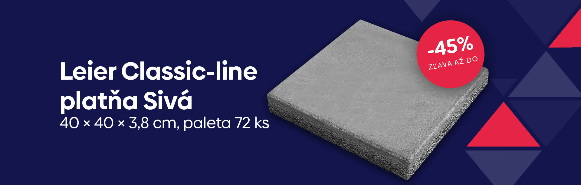 Leier Classic-line platňa Sivá 40 × 40 × 3,8 cm